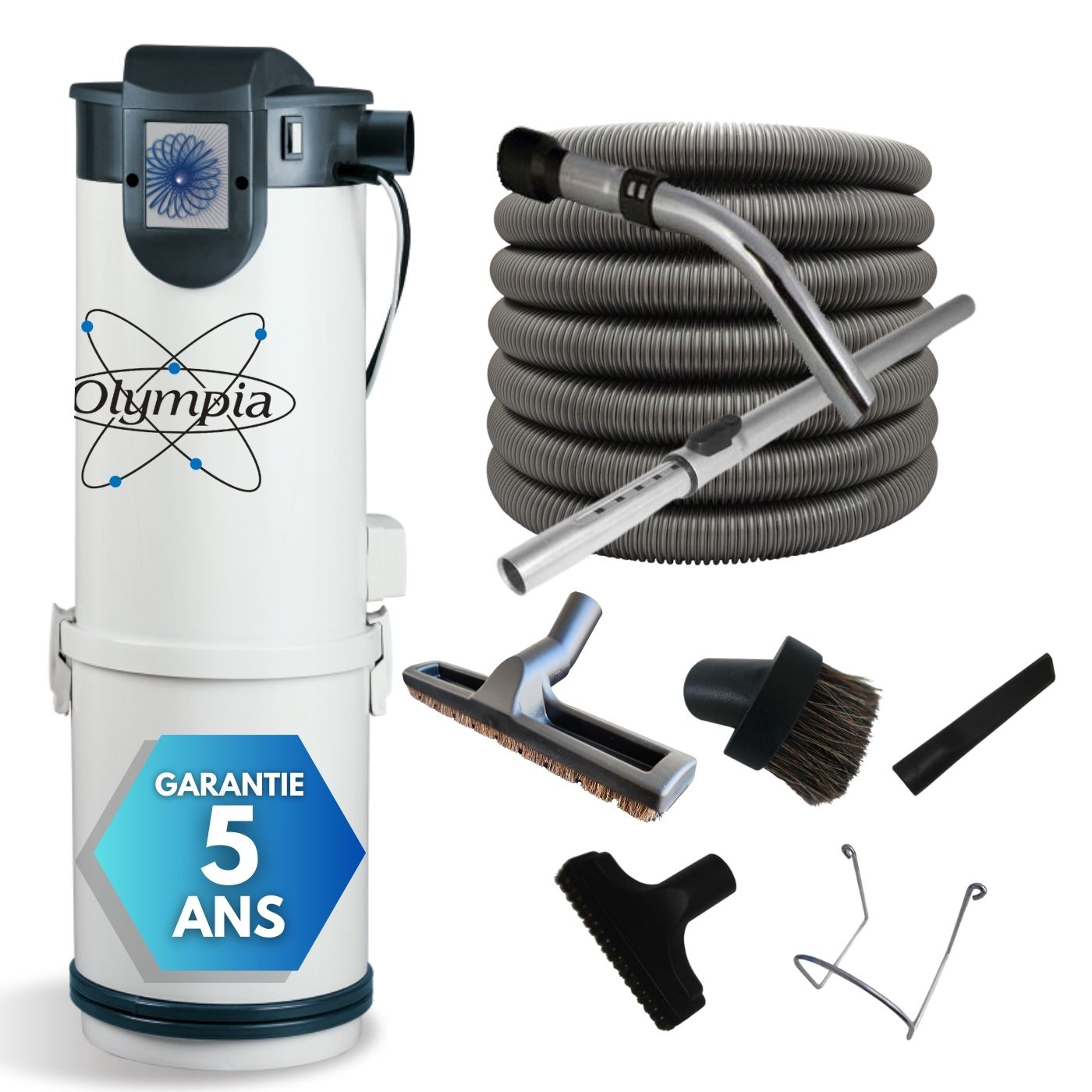 Pack Aspirateur Centralisé PREMIUM 1 avec flexible et 6 accessoires