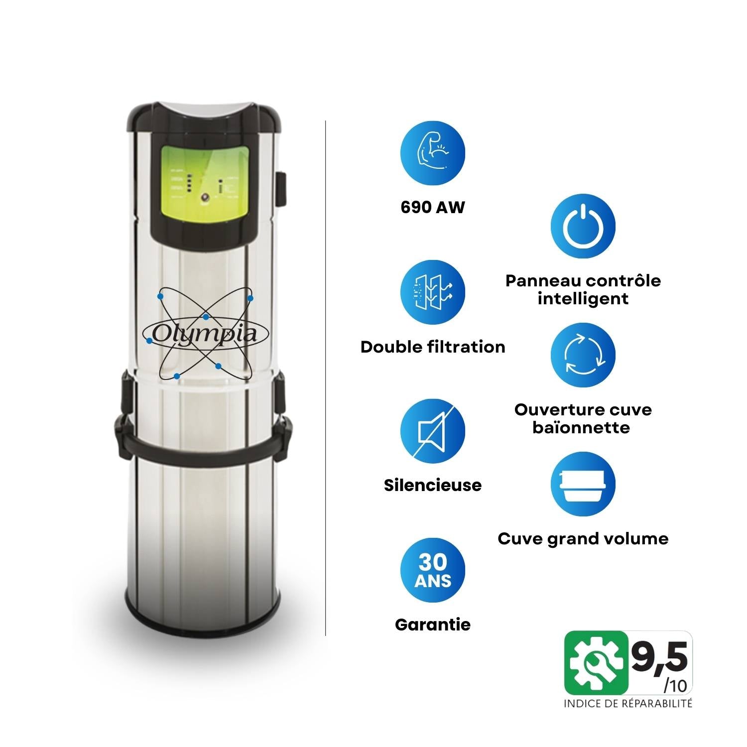 Aspirateur centralisé STANDING 02 EDS - Garantie 30 ans